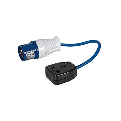 Silverline 341082 16a-13a Fly Lead Converter 16a Plug to 13a Socket for sale online 