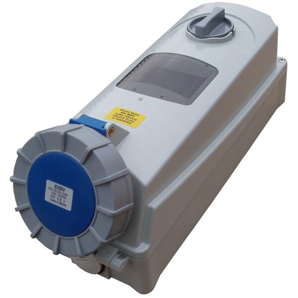 ESR 63a 3 Pin (2P+E) Blue IP67 Industrial Switched Interlock Socket ...