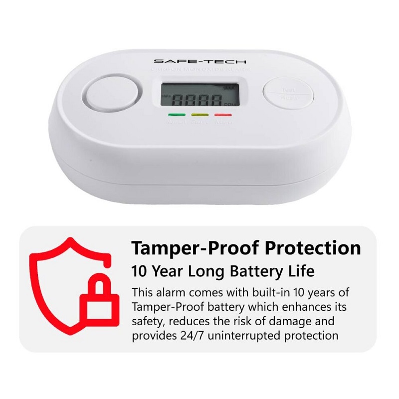 Safe-Tech Interlinked Carbon Monoxide Alarm with 10-Year Tamper-Proof  Battery - AJ-833si at TEW Electrical