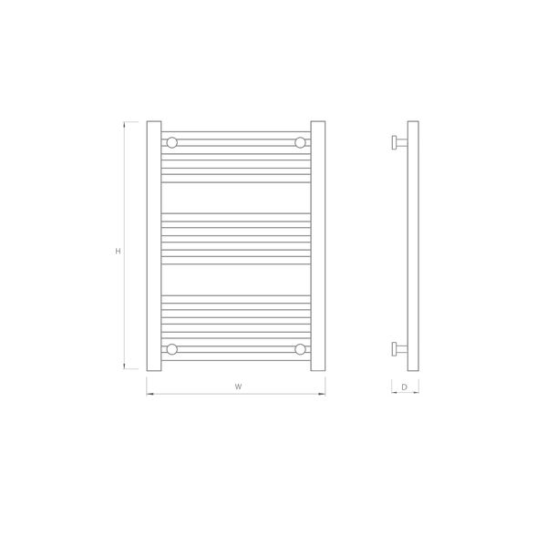 Hyco Aquilo Towel Rail Straight Ladder Style 250W - AQ250LS - Image 2