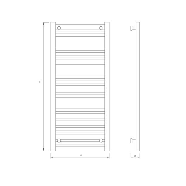 Hyco Aquilo Towel Rail Straight Ladder Style 400W - AQ400LS - Image 2