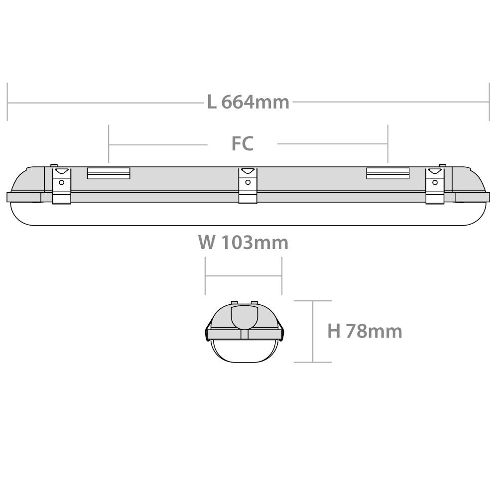 Red Arrow 20W 2Ft Weather Guard Site IP65 Non-Corrosive Fitting - WGS220Y - Image 4