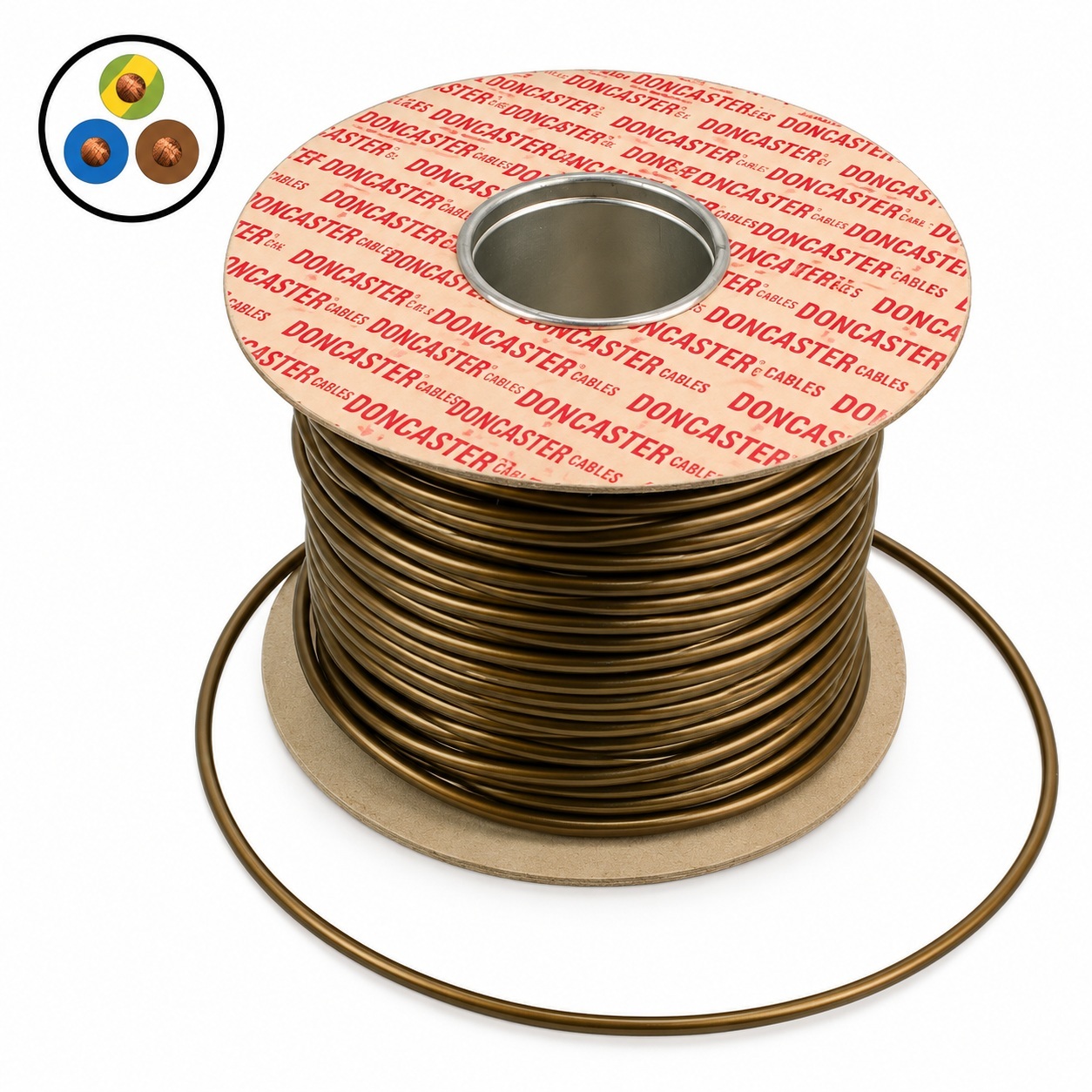 2183Y 0.75mm² 3 Core PVC Round Flexible Cable Gold - Image 2