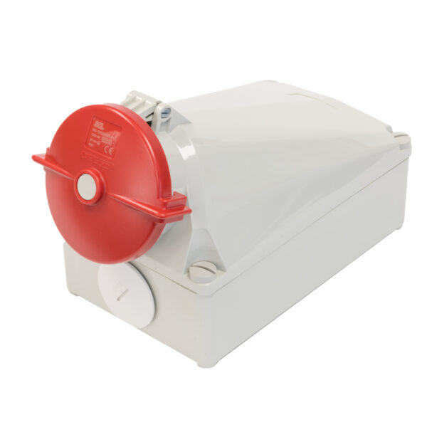 SCL 415V 125A Red Industrial Surface Mount Socket 5 Pin IP67 - IND ...