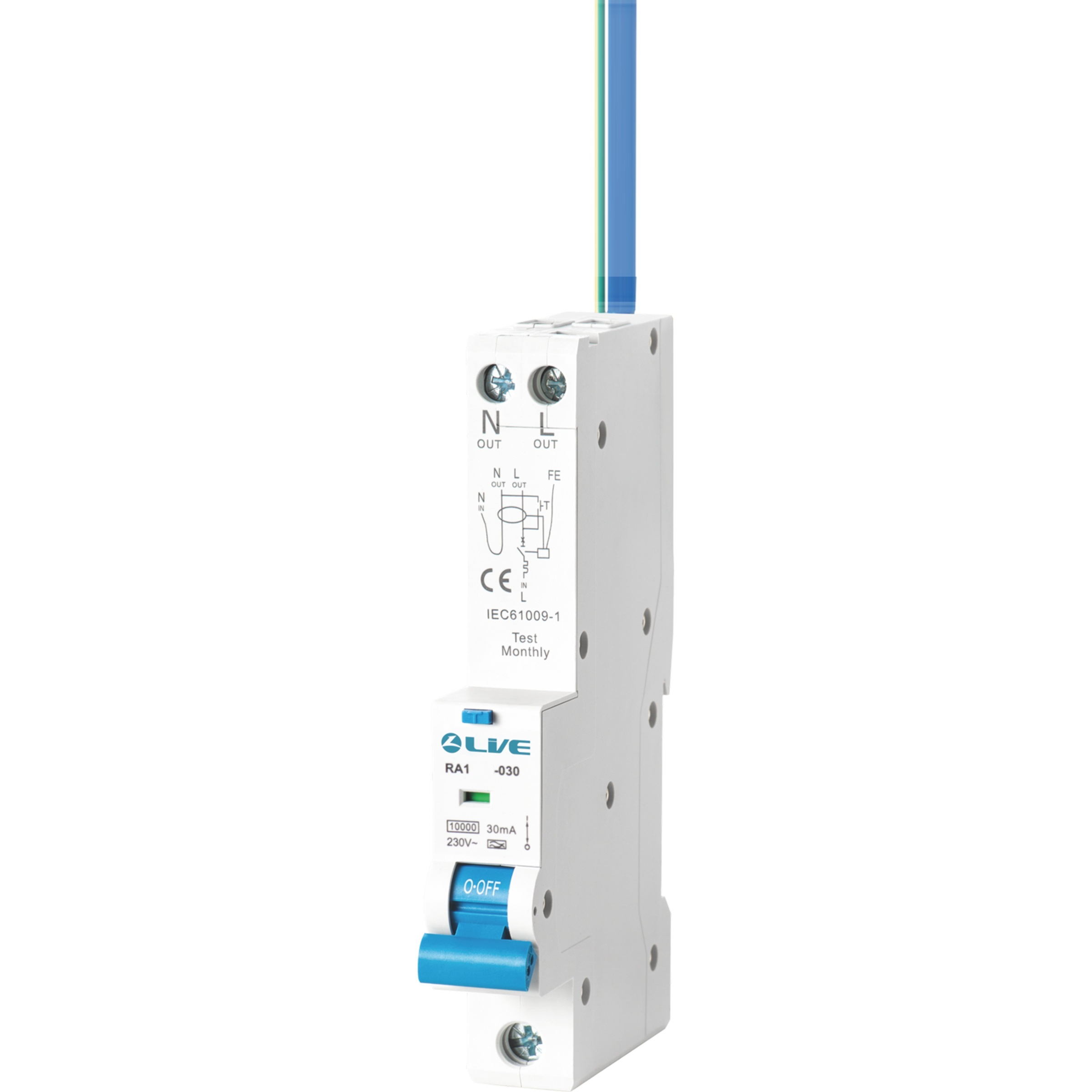 Live Electrical 16A 1 Pole A-Type Bi-Directional RCBO B Curve 10kA – RA116B-030