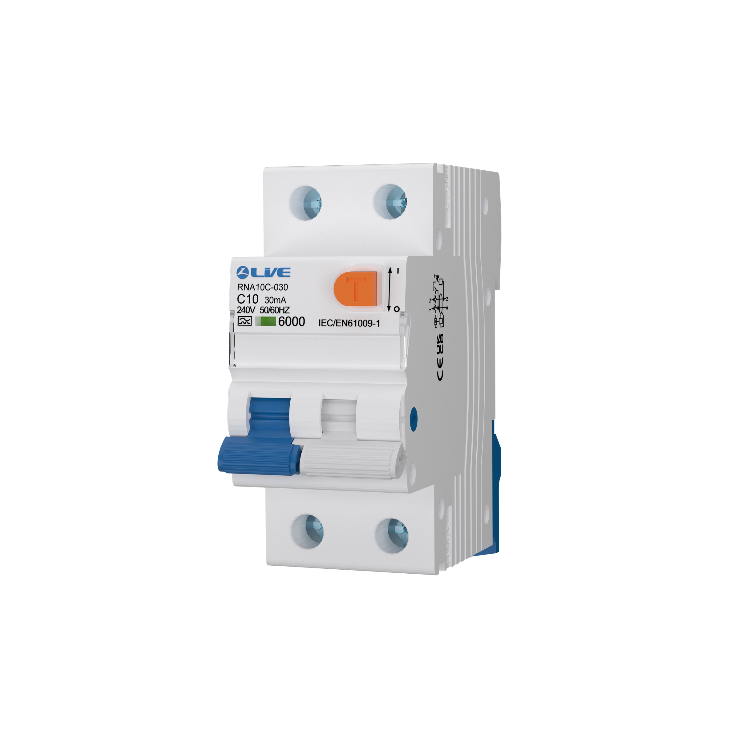 Live Electrical 10A 2 Pole A-Type Bi-Directional RCBO C Curve 6kA – RNA10C-030 - Image 2