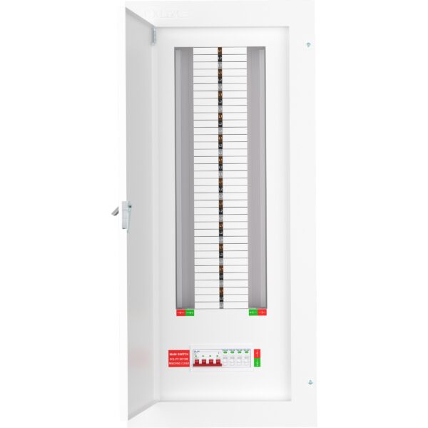 Main Electrical Incomer Live Electrical 24 Way 3 Phase Distribution Board with 4 Pole 125A Main ...