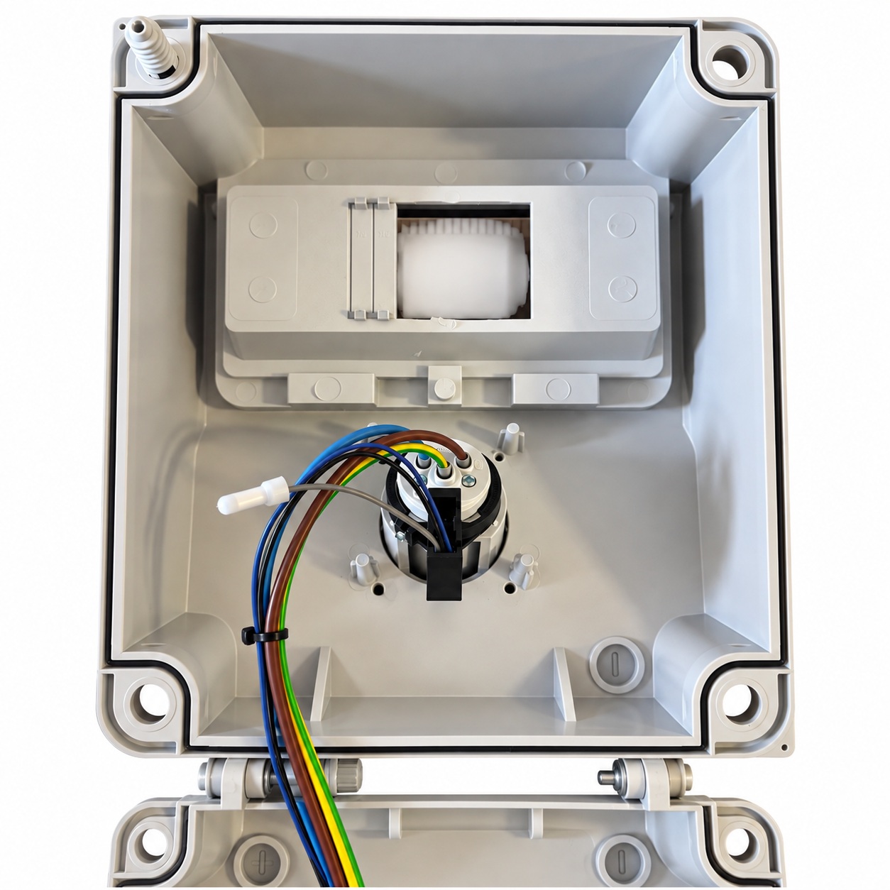 Famatel 1 Way Hook Up Unit 1 x 16A 2P+E Electronic Interlock Socket IP67 1 x 16A RCBO Type A DP 30mA - NSICAV1/67
