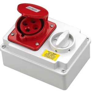 Deligo 32A 4 Pin (3P+E) Red IP44 Industrial Interlocking Socket 415V - 4ILS415-32