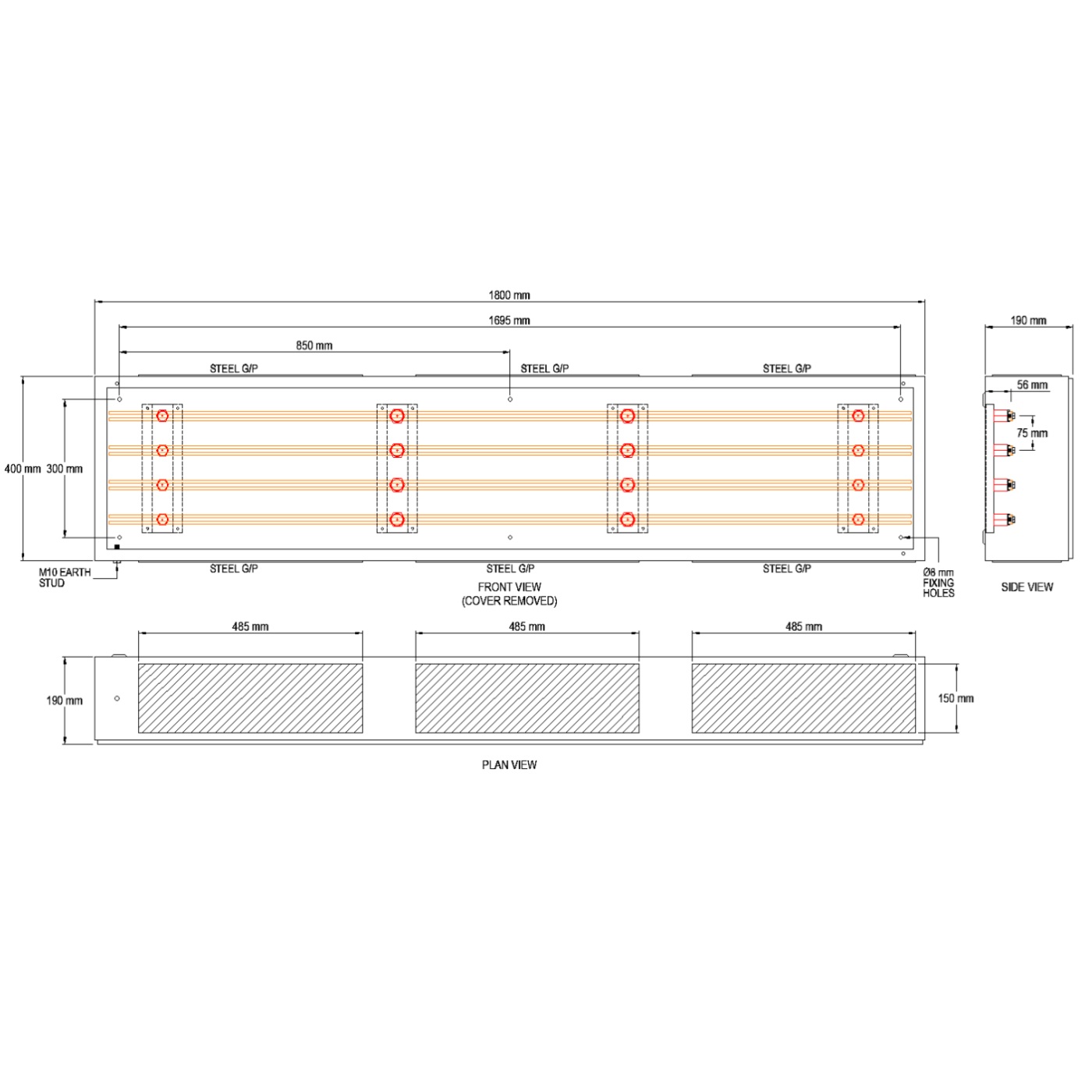 SCL 200A 1800mm Busbar Chamber – CBB200A-1800 – TEW Electrical