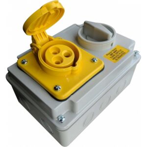 Deligo 32A 3 Pin (2P+E) Yellow IP44 Industrial Interlocking Socket 110V - ILS110-32