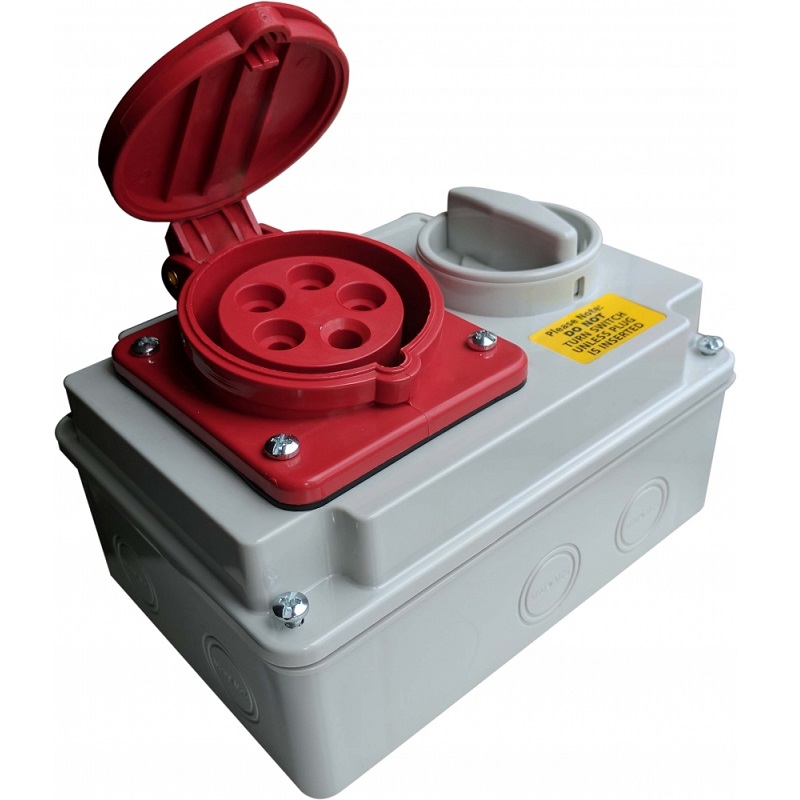 Deligo 32A 5 Pin (3P+N+E) Red IP44 Industrial Interlocking Socket 415V ...
