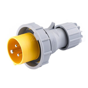 Deligo 16A 3 Pin (2P+E) Yellow IP67 Industrial Plug 110V - P110-16W