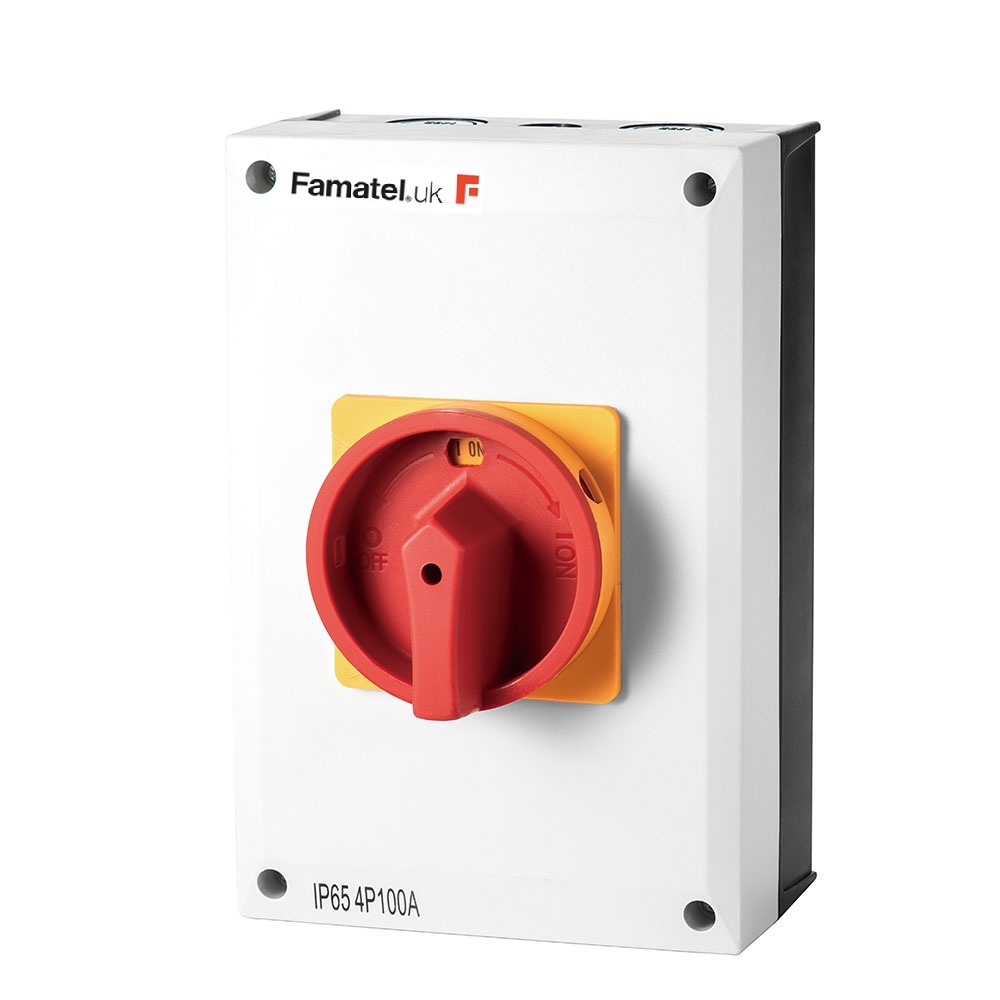 Famatel 100A 4 Pole Rotary Isolator IP65 - RS4100