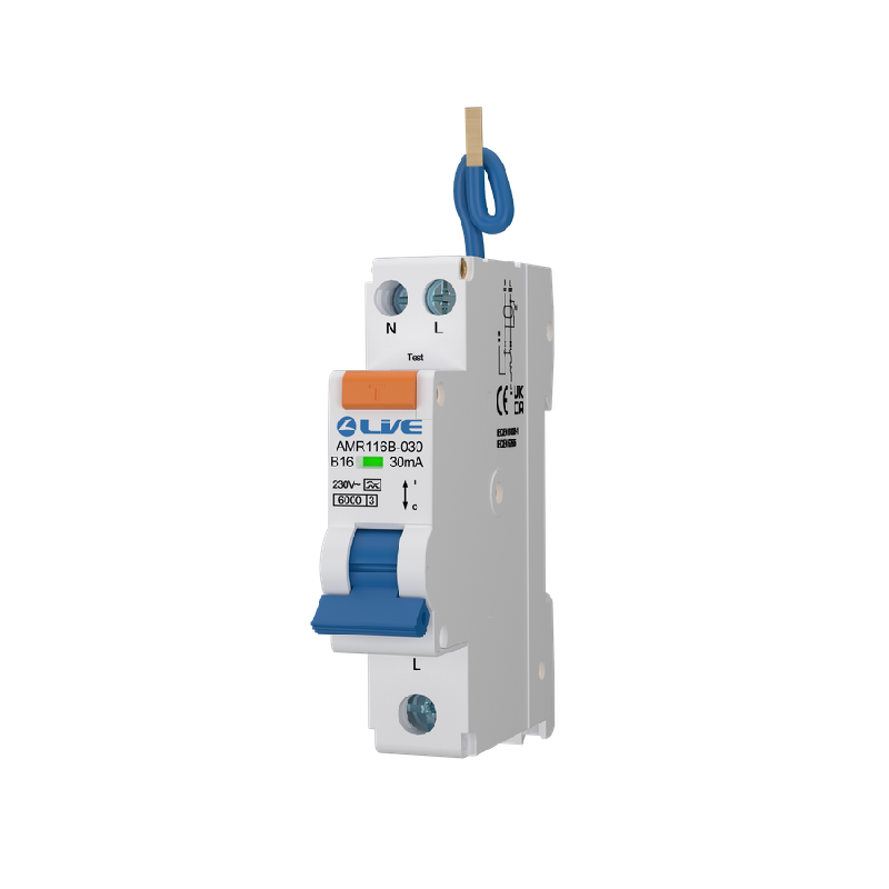 Live Electrical 16A 1 Pole A-Type Bi-Directional Mini RCBO B Curve 6kA – AMR116B-030 - Image 2