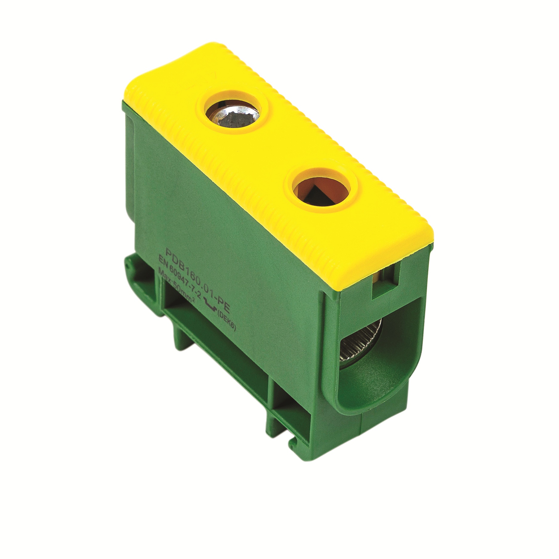 Niglon 125A SP Power Distribution Block Green/Yellow - DIN-PB125PE1