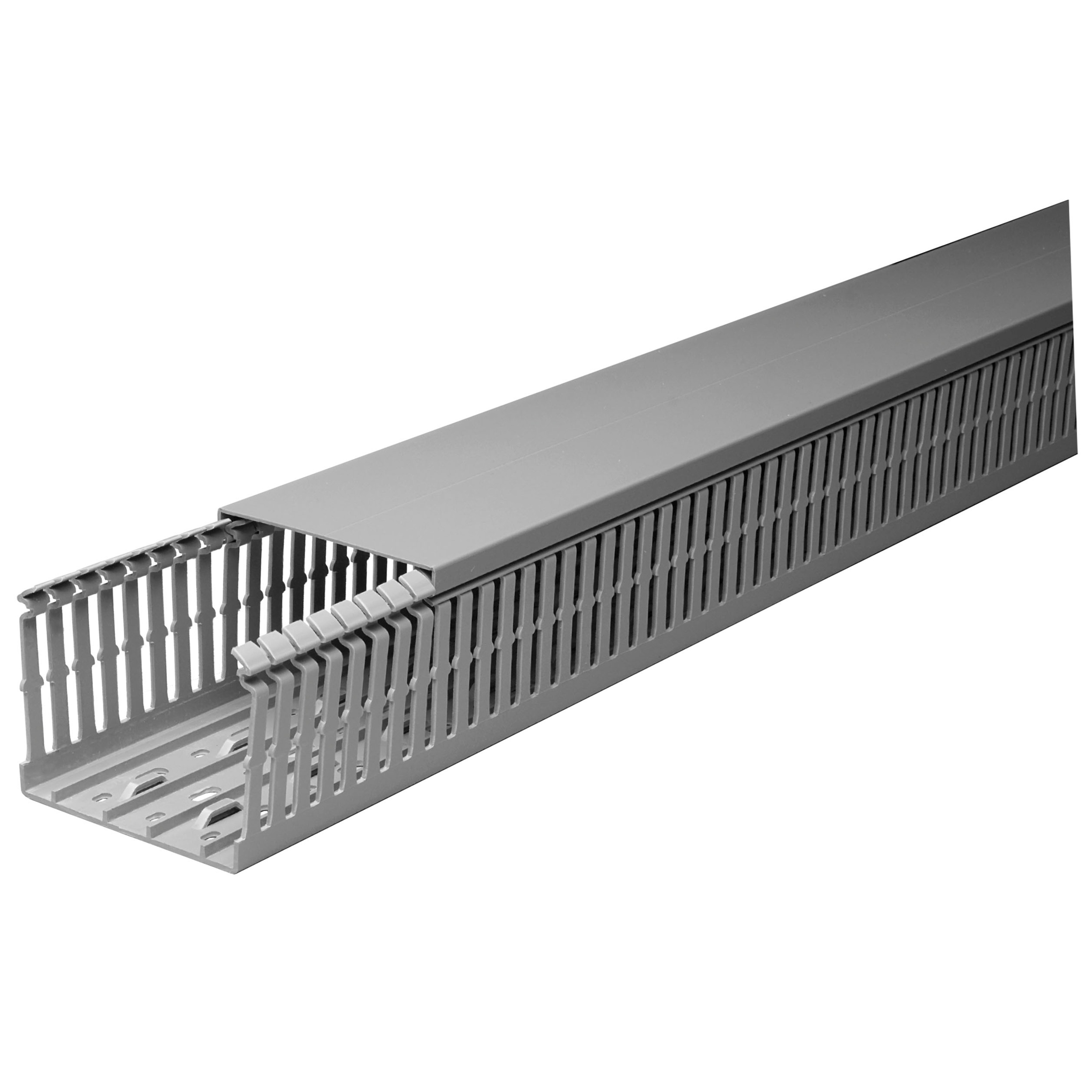 Arnocanali 80mm x 40mm x 1m Slotted Trunking 1m Grey (Pack of 2) - V6K40801M