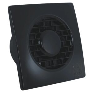 Vortice Axial Bathroom 100/4″ Fan with Integral Backdraught Shutter and Timer Black - 10127