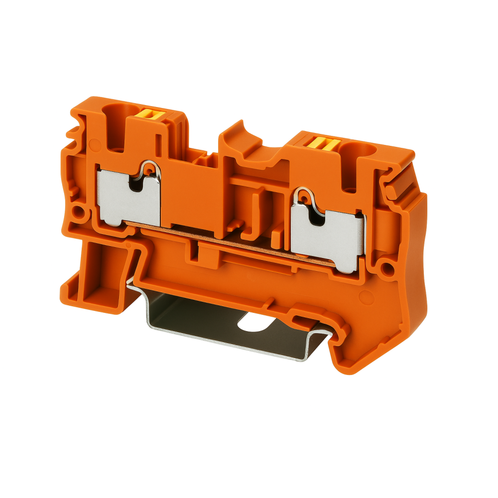 Dinkle Din Rail Terminal Orange 1.5mm Push In Spring Clamp - DP1.5N-OR