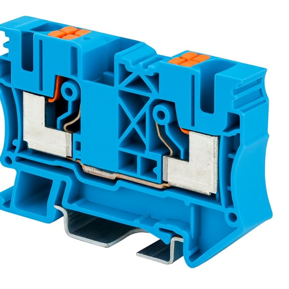 Dinkle Din Rail Terminal Blue 10mm Push In Spring Clamp - DP10-BL