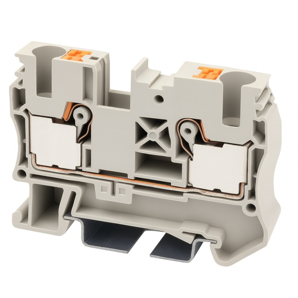 Dinkle Din Rail Terminal Grey 6mm Push In Spring Clamp - DP6N
