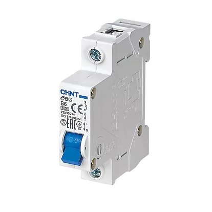 Chint 6A 1 Pole B Curve 6KA MCB - EBG-1P-B06