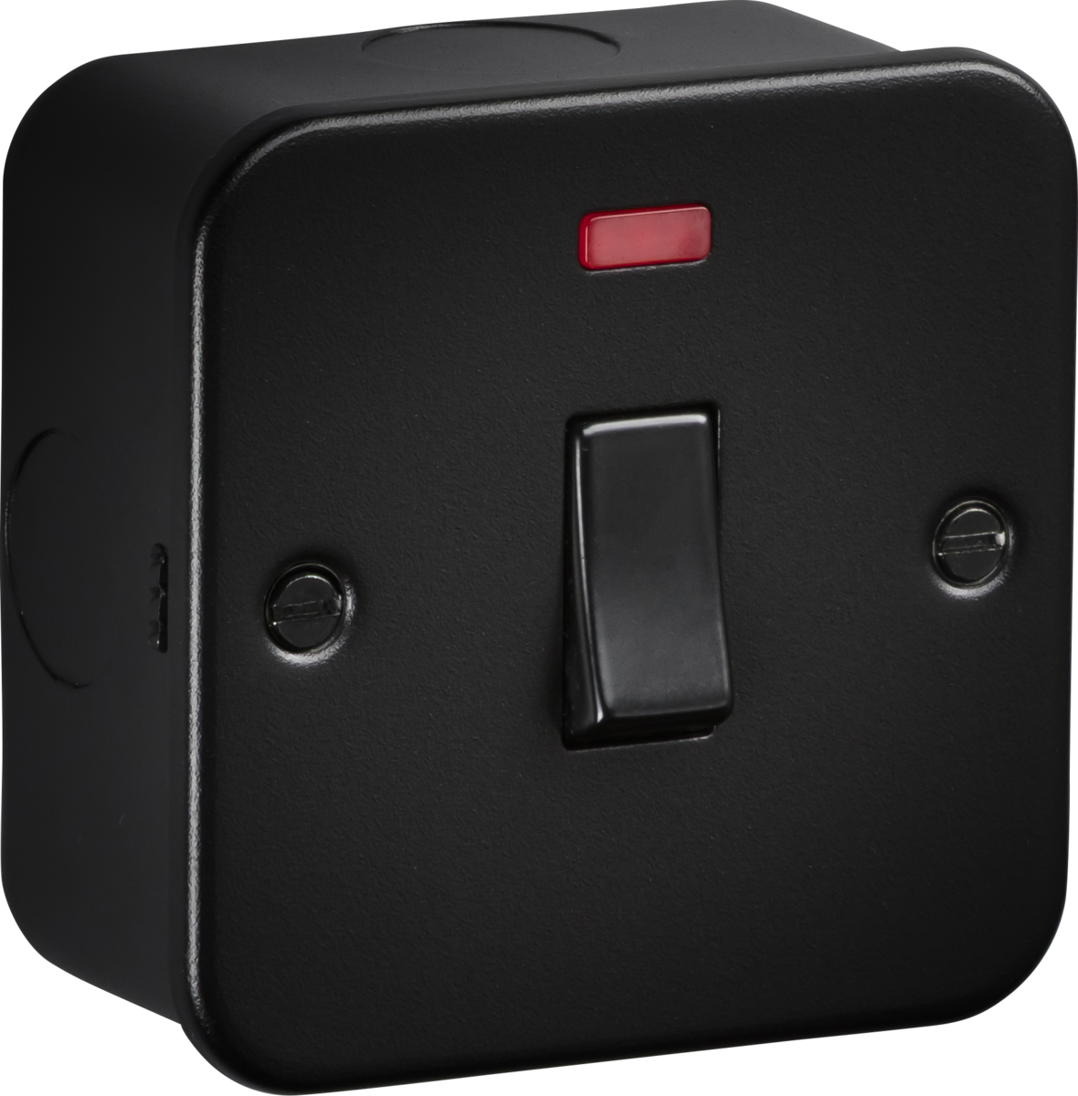 Knightsbridge Metalclad 45A 1G DP Switched with Neon Textured Sand Black Finish - M8331NTB