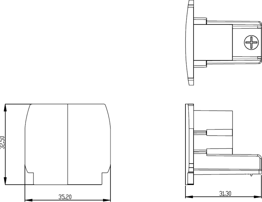 Knightsbridge K-LINE 230V 3-Circuit Track Dead End Cap Black - KLECBK - Image 2