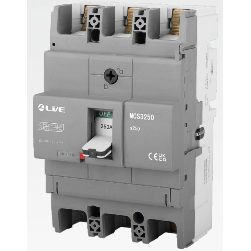 Live Electrical 250 Frame 3P 250A MCCB - MCS3250-250