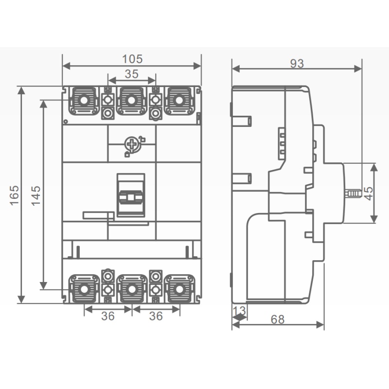Live Electrical 250 Frame 3P 250A MCCB - MCS3250-250 - Image 2