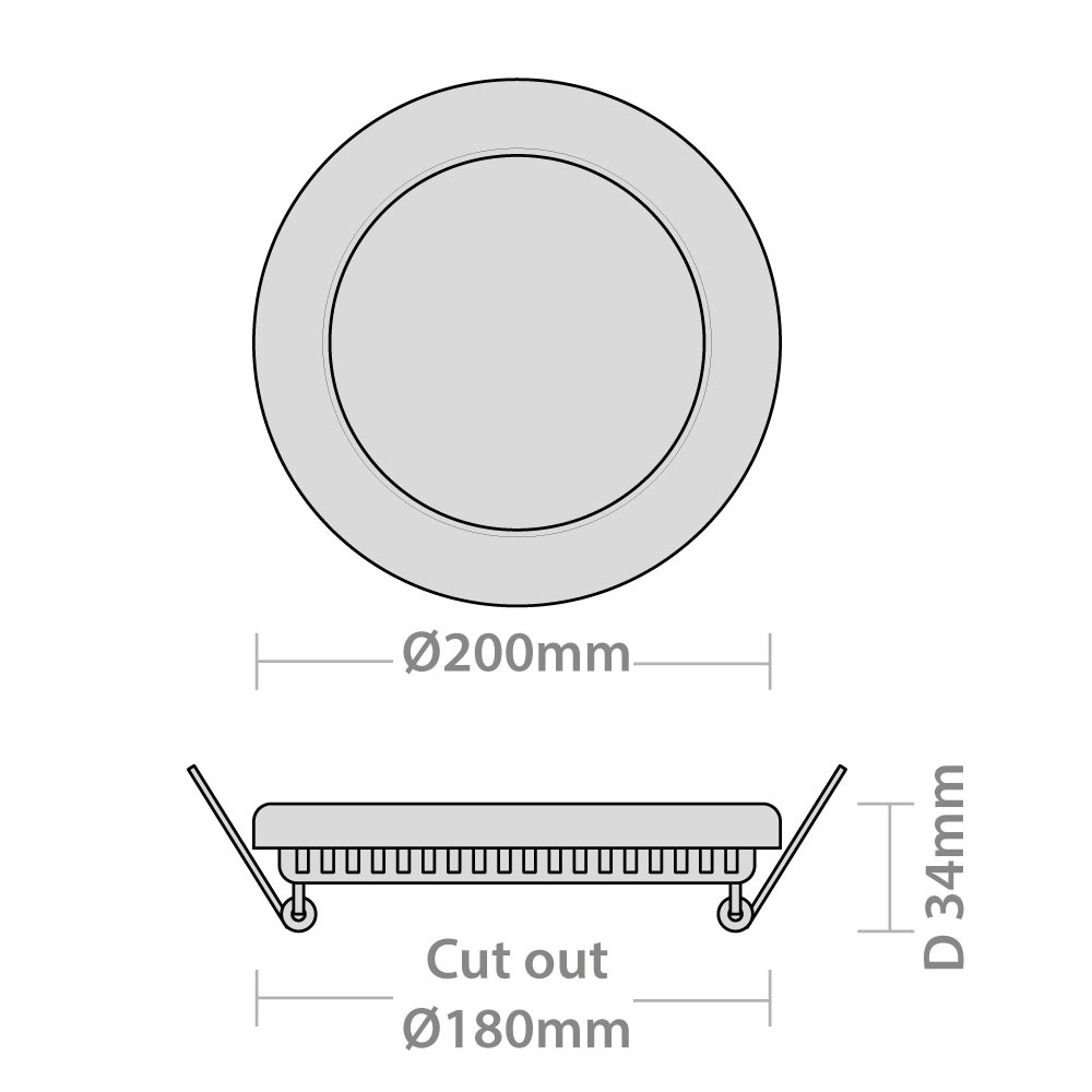 Red Arrow Orbit Recessed Circular Downlight 15W LED 200mm Dia 6000K - ORB15-60 - Image 4