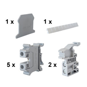 Echo 5 x 25mm Grey DIN Rail Terminal Kit - DRTK25G