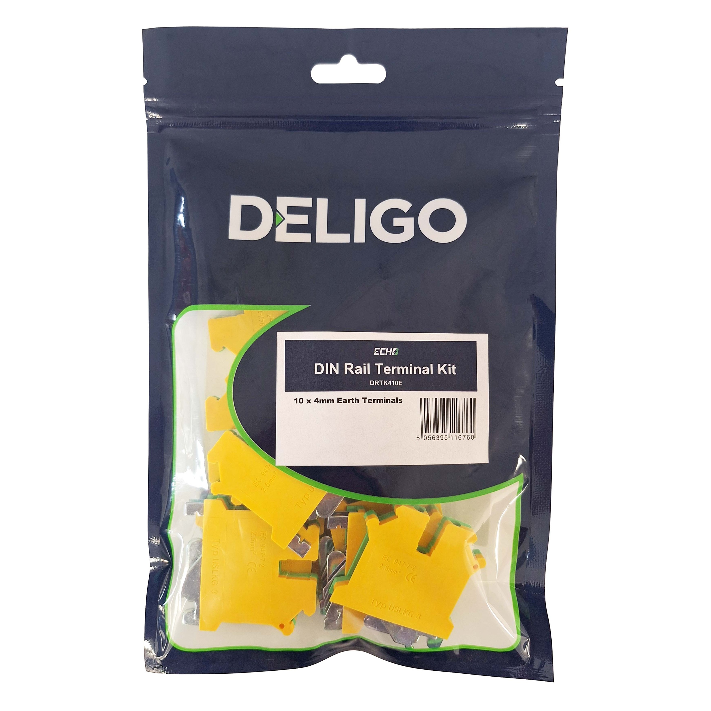 Echo 10 x 4mm Earth DIN Rail Terminal Kit - DRTK410E - Image 2