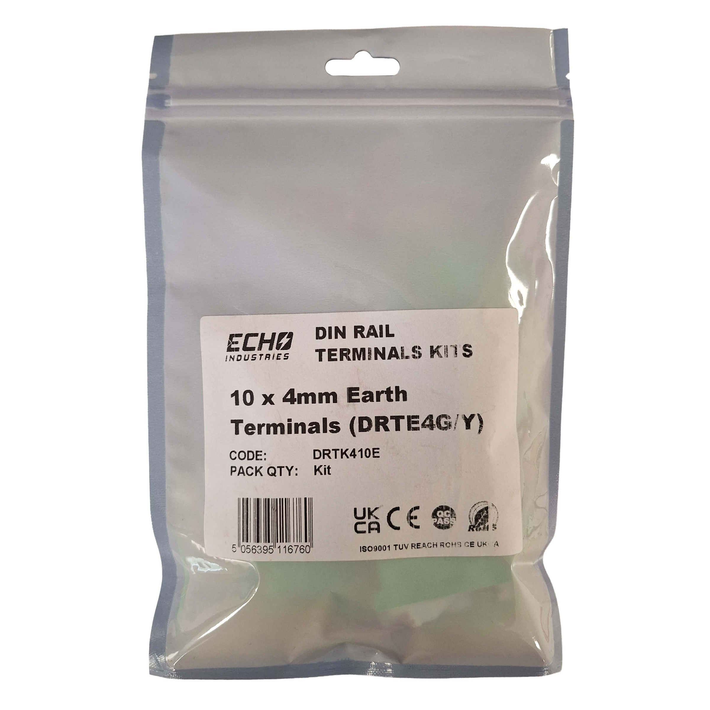 Echo 10 x 4mm Earth DIN Rail Terminal Kit - DRTK410E - Image 3
