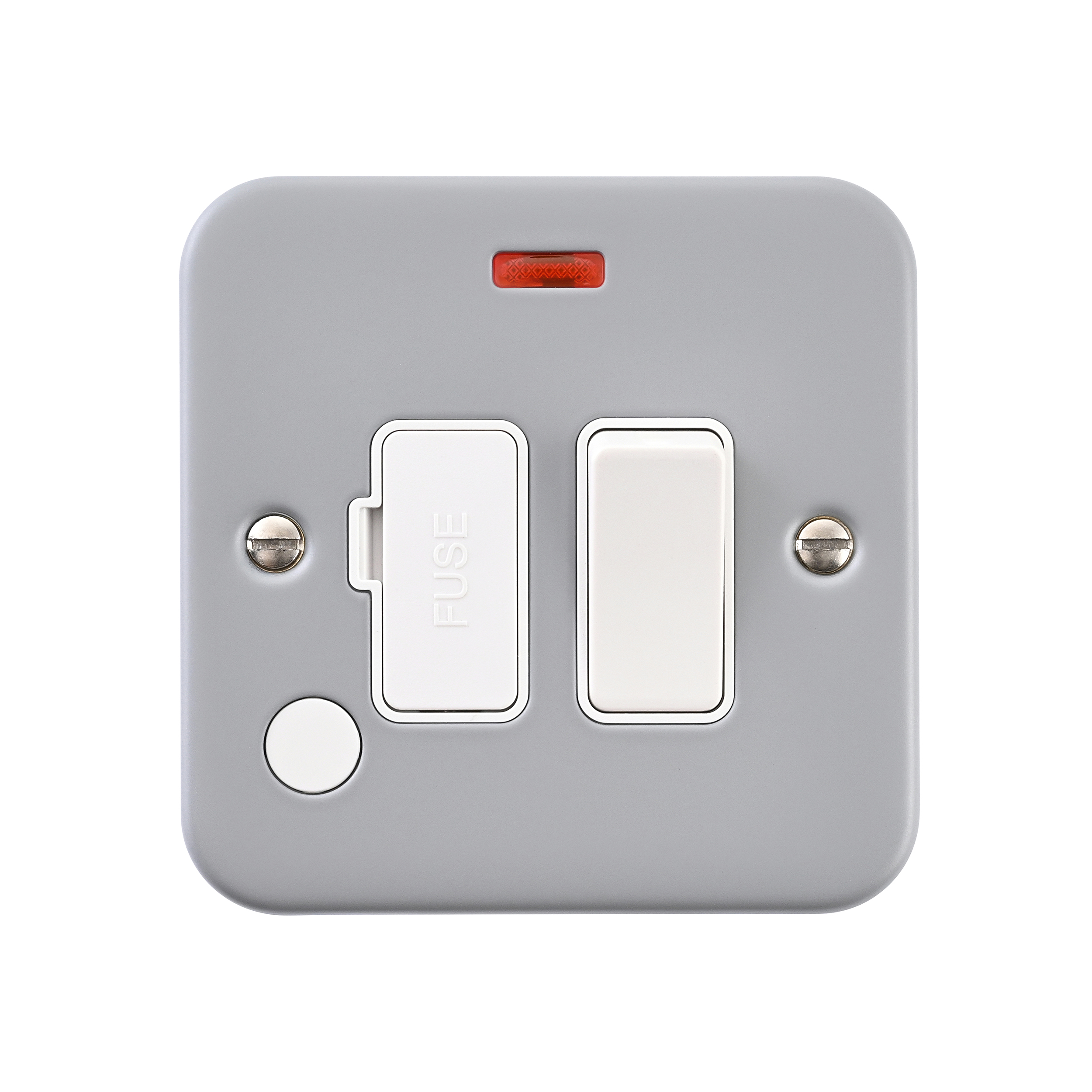 Saxby Metal Clad 13A Switched Fused Spur Unit with Flex Outlet and Neon - MC323 - Image 2