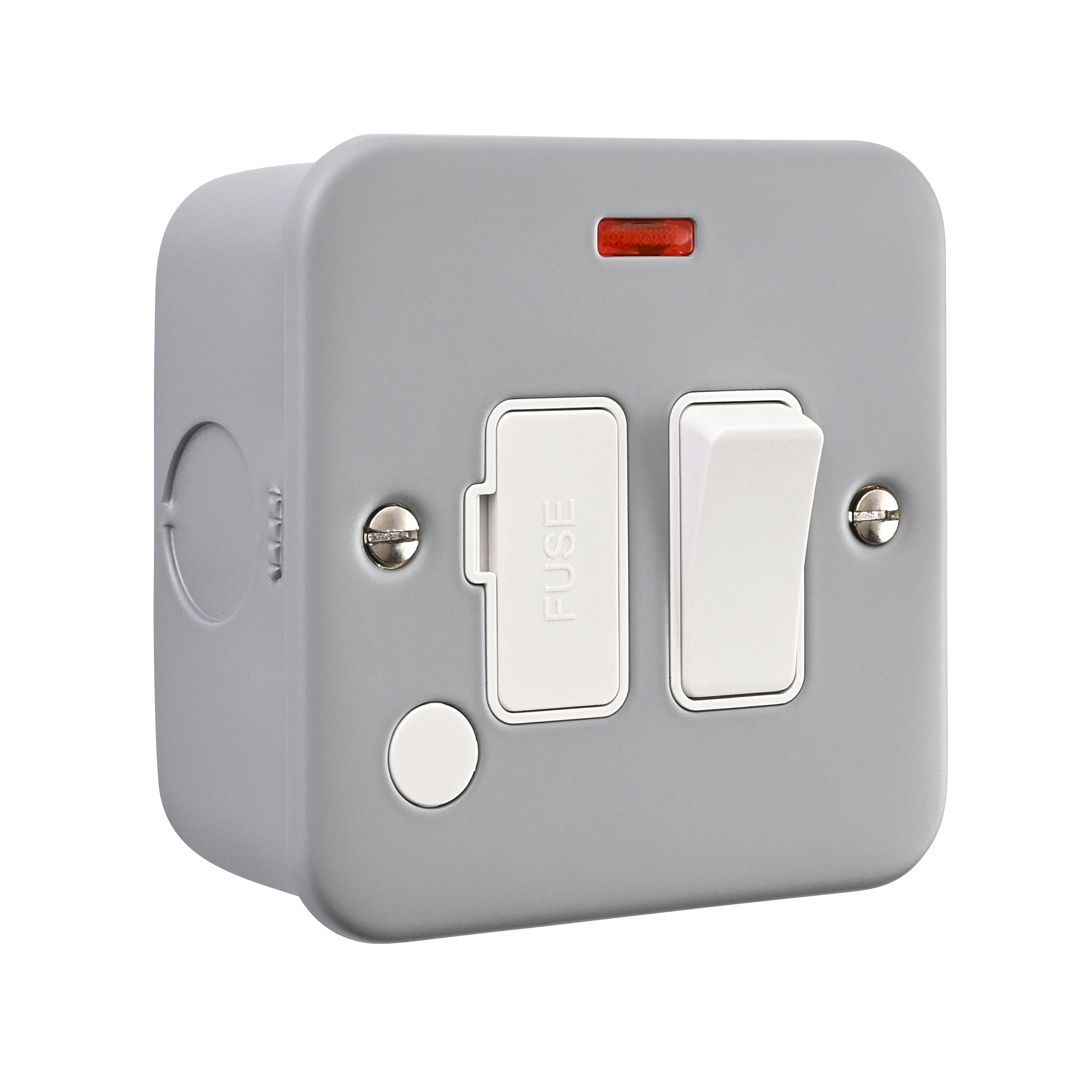 Saxby Metal Clad 13A Switched Fused Spur Unit with Flex Outlet and Neon - MC323 - Image 4
