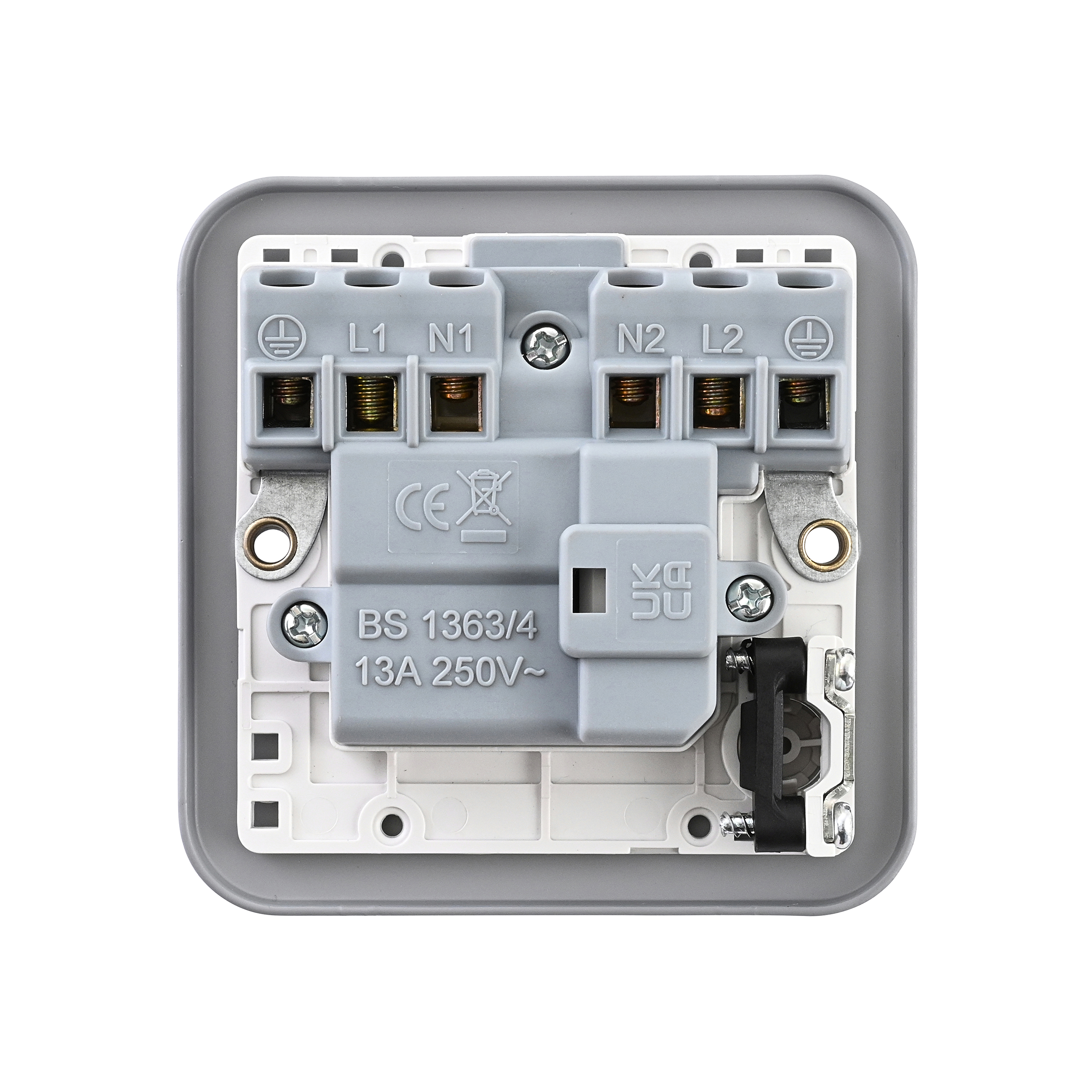 Saxby Metal Clad 13A Switched Fused Spur Unit with Flex Outlet and Neon - MC323 - Image 5
