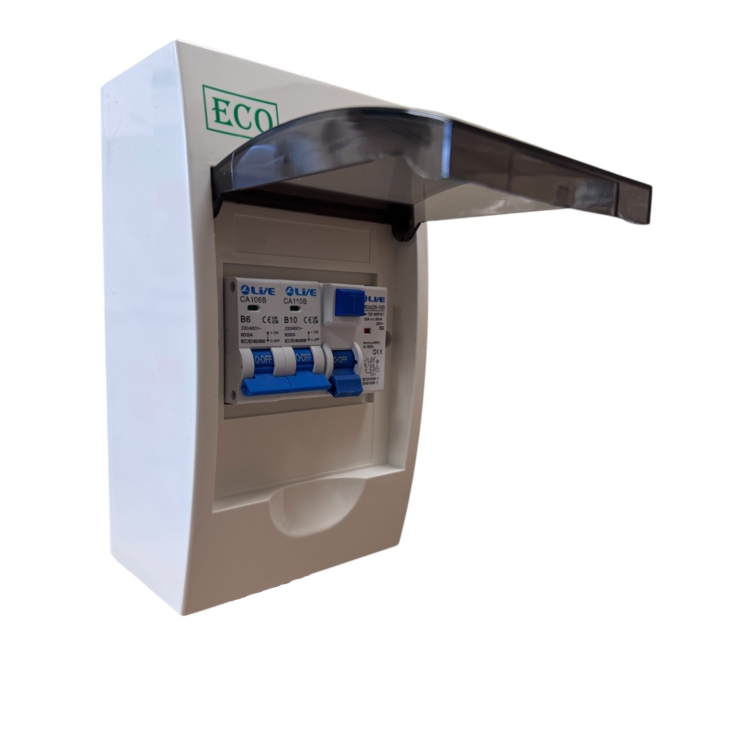 4 Way Single Pole Consumer Unit Surface Mounted Caravan Campervan Motorhome 25A 30mnA Type A RCD 1 Pole 6A MCB 1 Pole 10A MCB - CVMH25610SPCU - Image 2