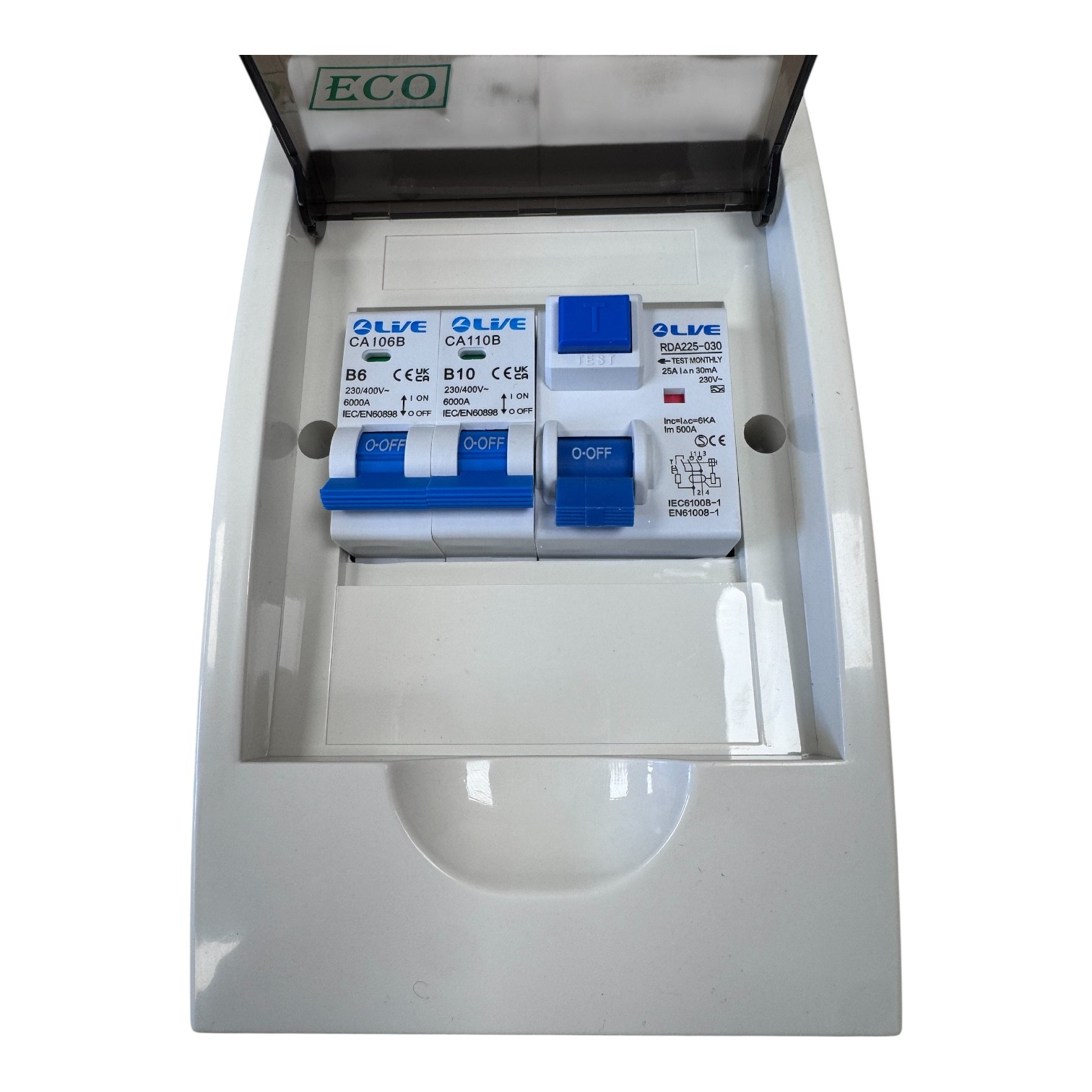 4 Way Single Pole Consumer Unit Surface Mounted Caravan Campervan Motorhome 25A 30mnA Type A RCD 1 Pole 6A MCB 1 Pole 10A MCB - CVMH25610SPCU - Image 3
