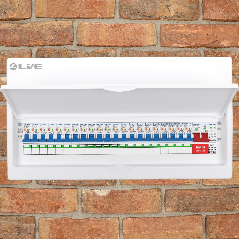 Live Electrical 24 Way Metal Clad Consumer Unit c/w 125A Main Switch / 20/40kA SPD + 21 RNCs RCBOs (6x6A, 2x10A, 3x16A, 3x20A, 5x32A, 2x40A) - LSMC24SRN/125 - Image 2