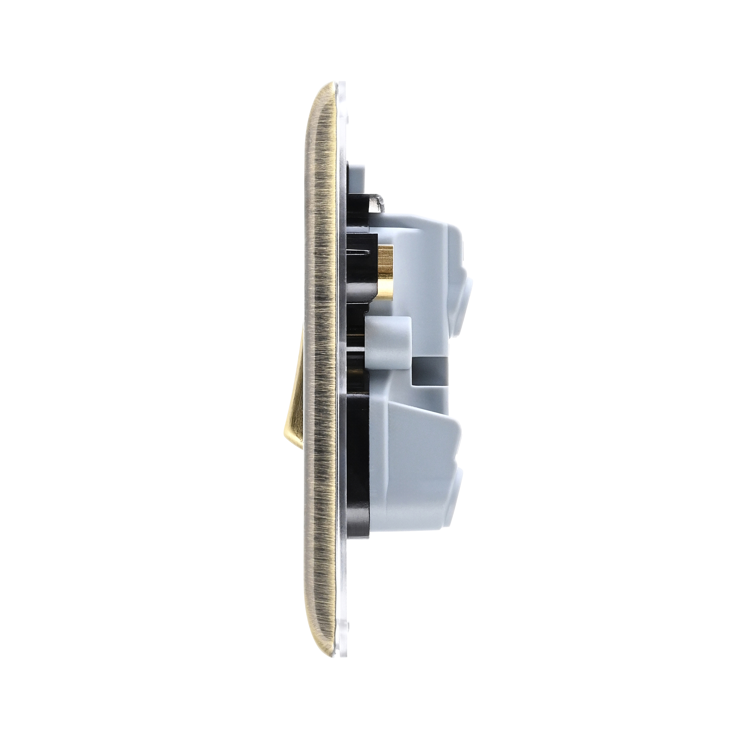 Saxby Raised Screwed 20A 1G DP Switch With Neon Antique Brass With Black Insert - RS271ABB - Image 6