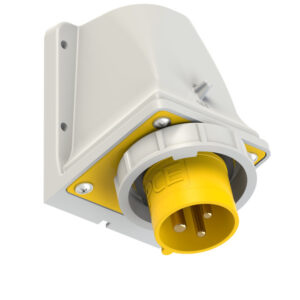 PCE 16A 3 Pin (2P+E) Yellow IP67 Industrial Appliance Inlet 110V - 5132-4k
