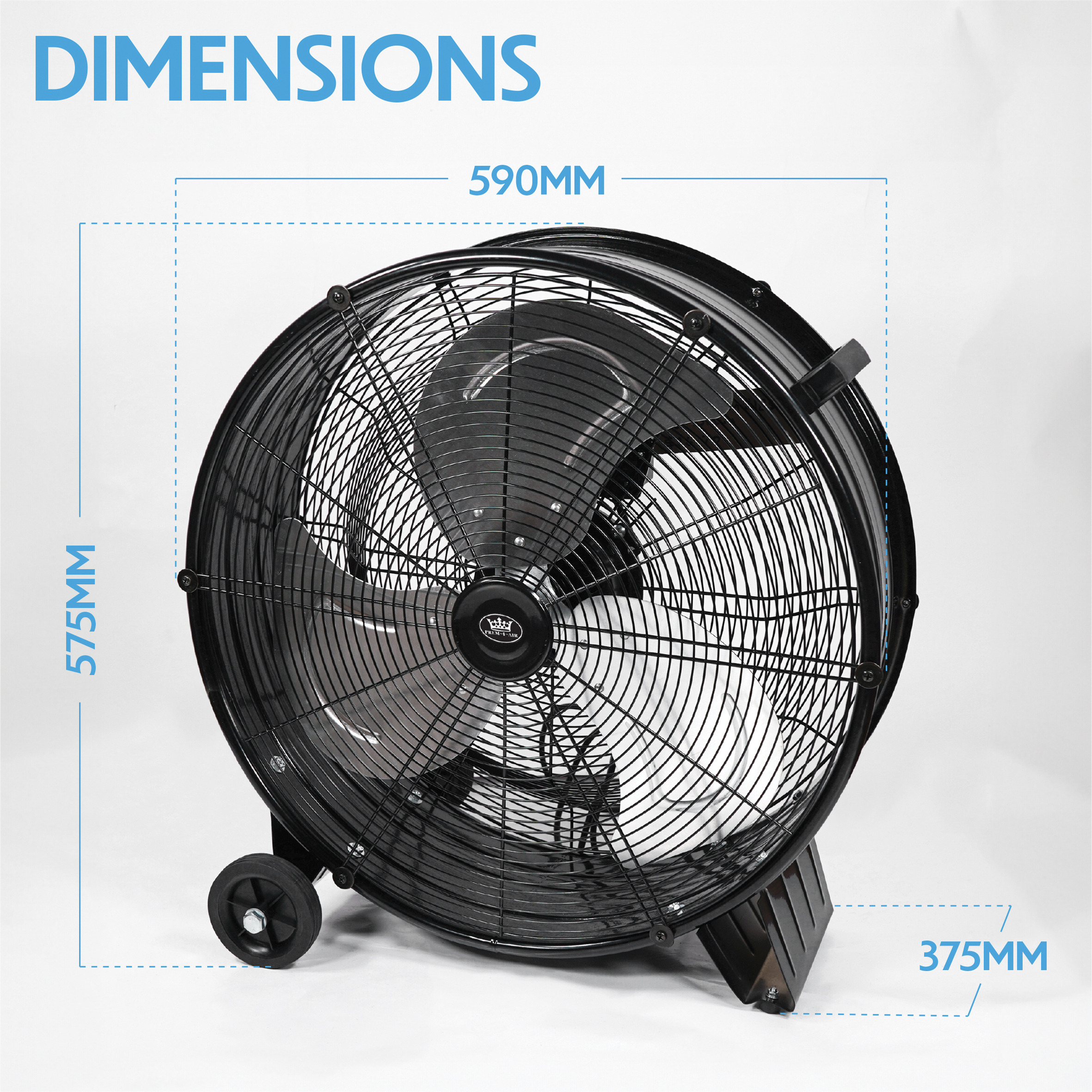 Prem-i-air Air Circulator Fan with Remote 20" Sizes, 3 Speeds, Adjustable Tilt Head & High Velocity Cooling for Home, Office or Gym - EH5400 - Image 2