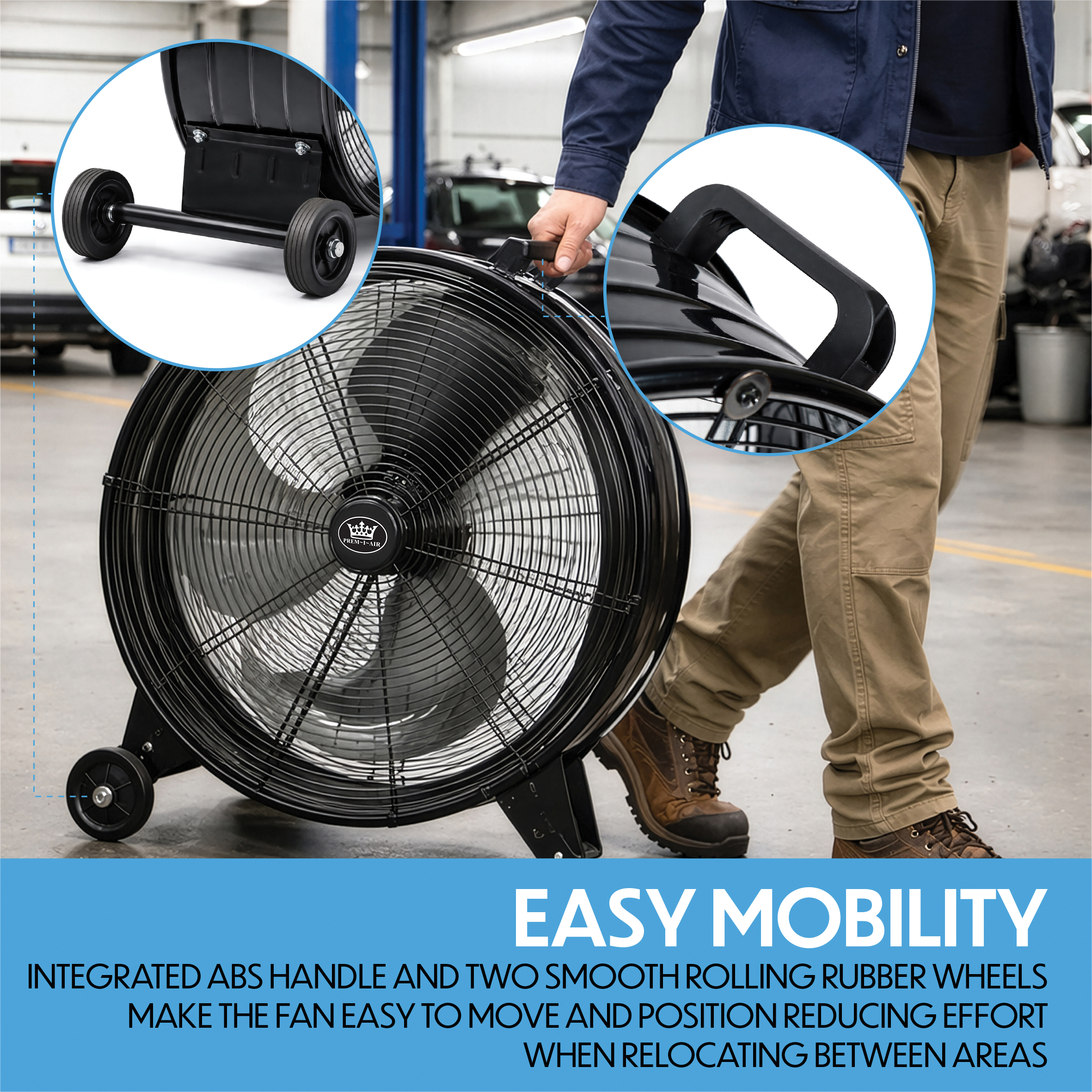Prem-i-air Air Circulator Fan with Remote 20" Sizes, 3 Speeds, Adjustable Tilt Head & High Velocity Cooling for Home, Office or Gym - EH5400 - Image 5
