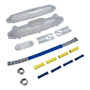 Wiska Straight Joint Clear c/w 2 Sets of x 4 Insulated Splices 1.5 - 2.5mm² + 2.5 - 6.0mm² - GSA0W