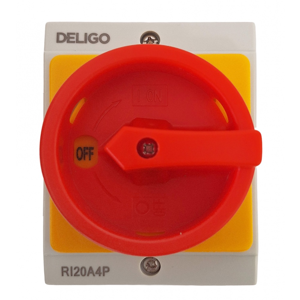 Deligo 20A Rotary Isolator 4 Pole AC IP65 - RI20 - Image 2