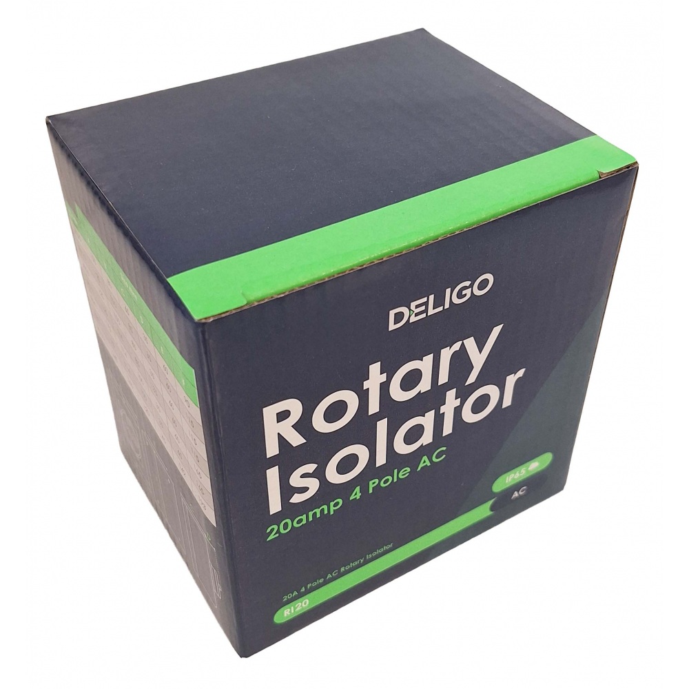 Deligo 20A Rotary Isolator 4 Pole AC IP65 - RI20 - Image 6