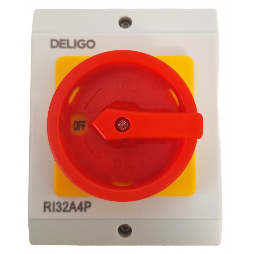 Deligo 32A Rotary Isolator 4 Pole AC IP65 - RI32 - Image 2