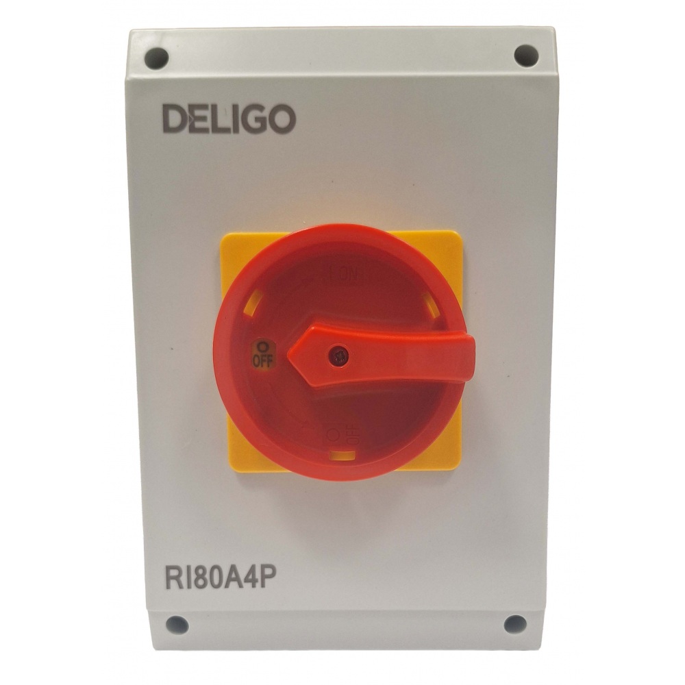Deligo 80A Rotary Isolator 4 Pole AC IP65 - RI80 - Image 2