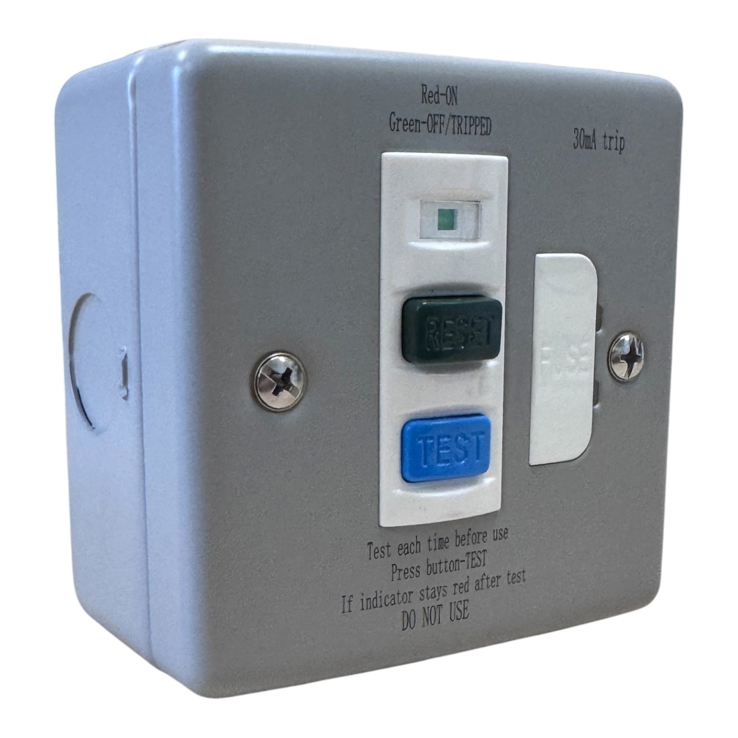 Axiom 30mA RCD Metal Clad 13A Fused Spur - WMRCDSP - Image 2